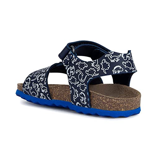 Geox B CHALKI Boy Sandal, granatowy/biały, 25 EU, granatowy biały (navy white), 25 EU