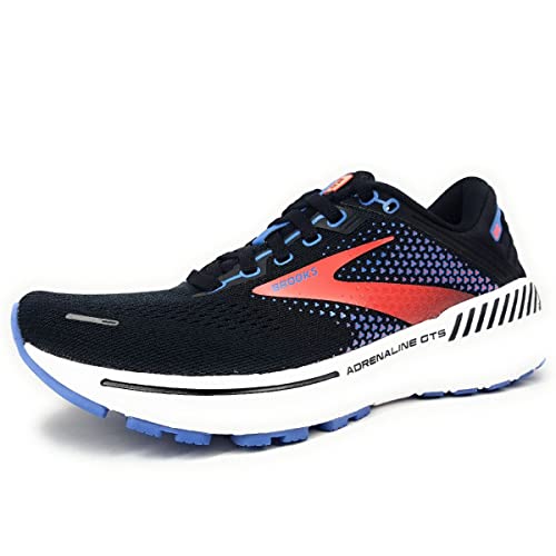 Brooks Adrenaline GTS 22, Trampki damskie, Black/Lake Niebieski/Koral, 38.5 EU, Black Lake Blue Coral, 38.5 EU