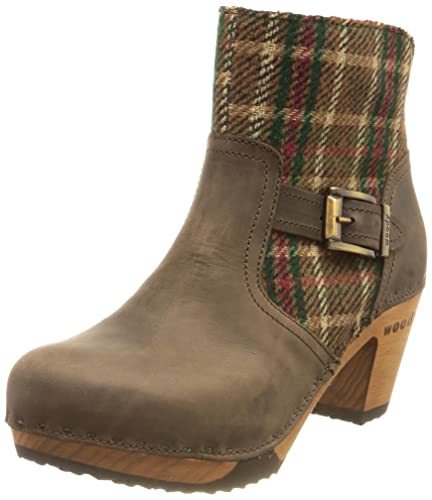 Woody Damskie botki Tina, skóra zamszowa Caffe-Textil karo, 39 EU