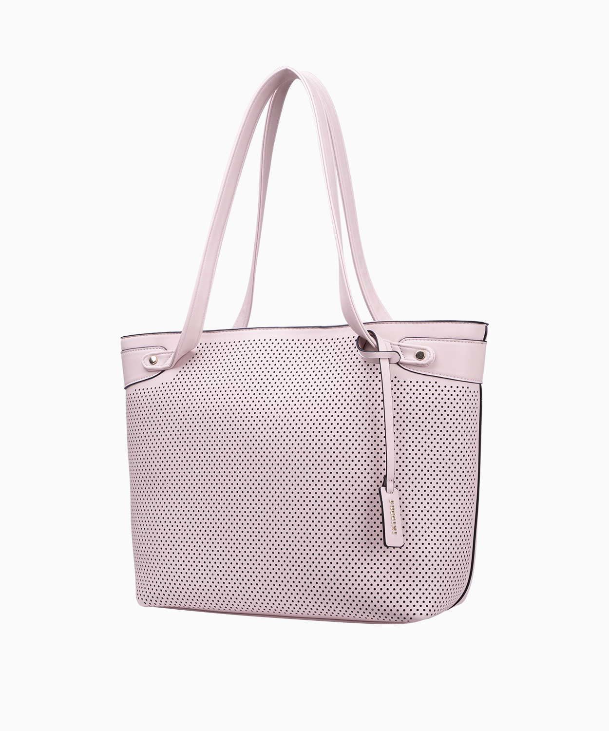 PUCCINI Torebka typu shopper o ażurowej fakturze pudrowy róż