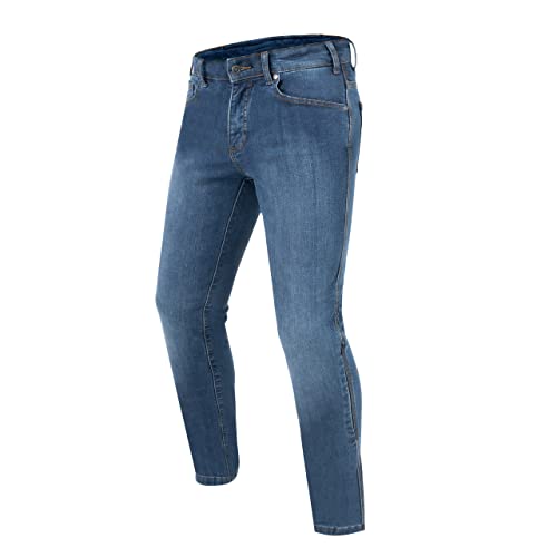 REBELHORN Classic III dżinsy motocyklowe dla mężczyzn Kevlar Dupont wstawki SAS-TEC ochraniacze na kolana i biodra, slim fit
