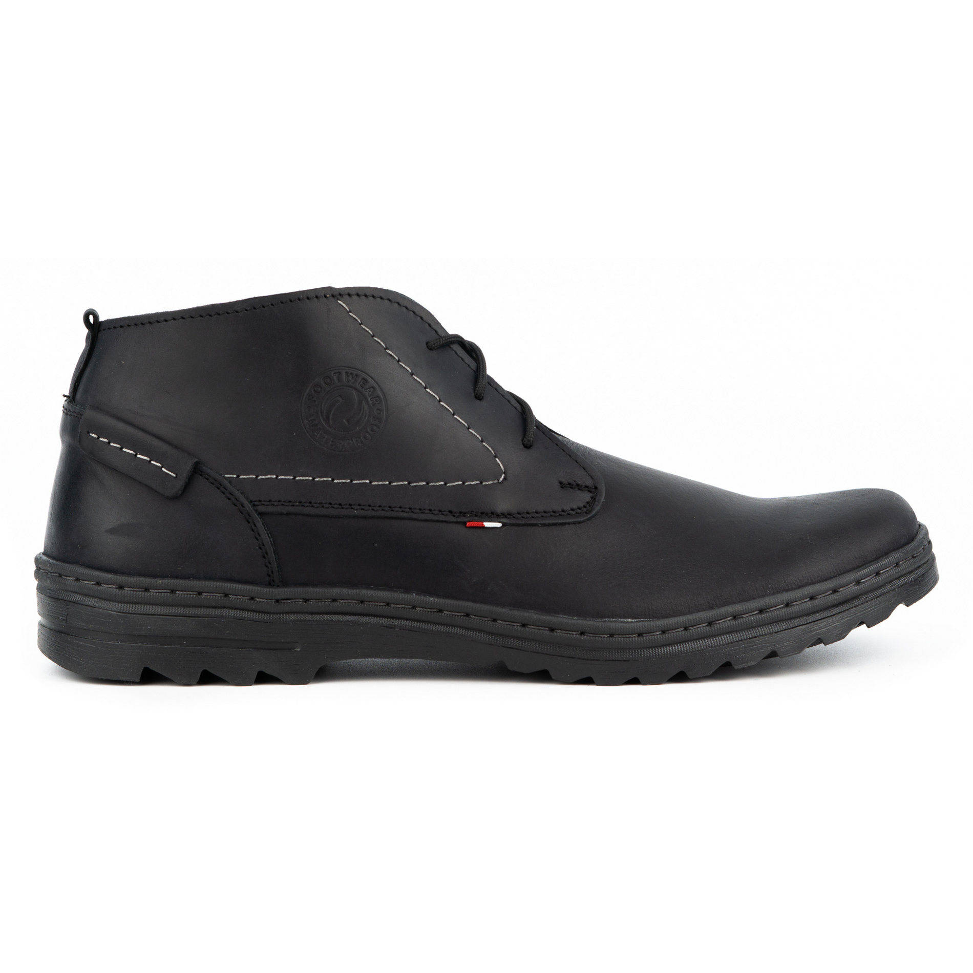 Buty męskie skórzane casual 234GT czarne - Buty Olivier