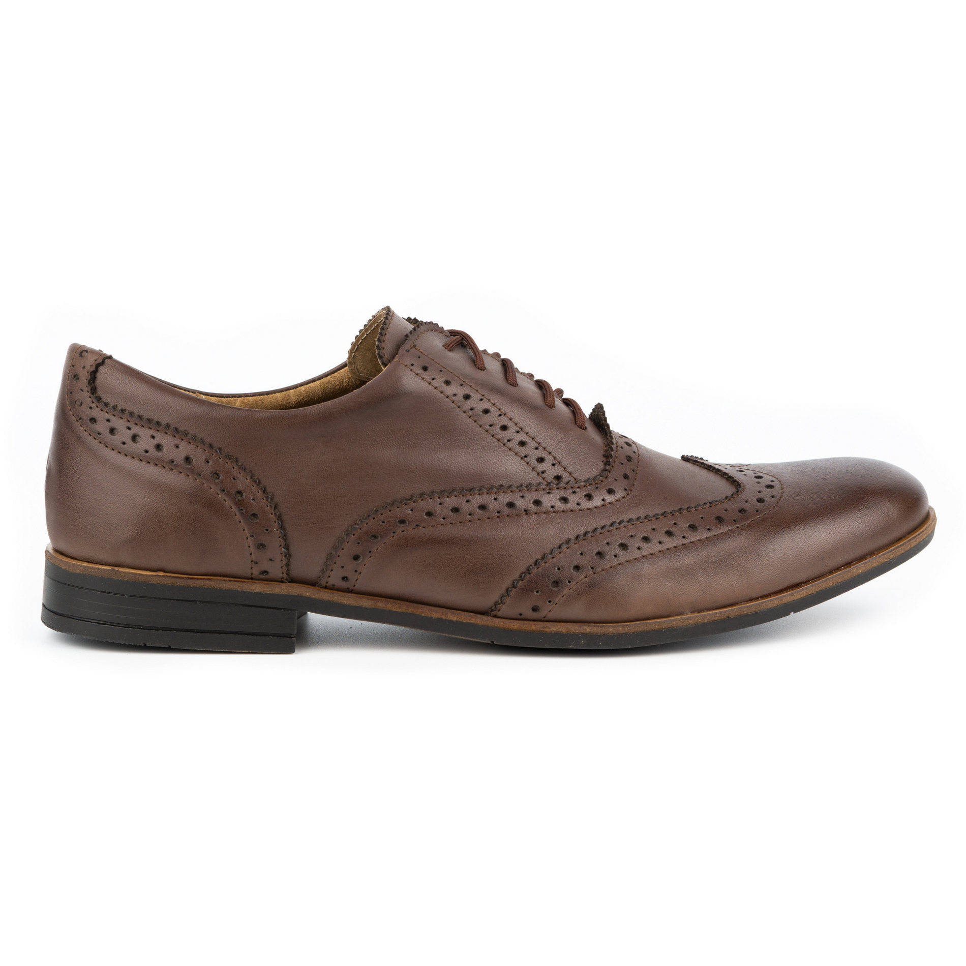 Buty wizytowe skórzane BROGSY 306GT brązowe - Buty Olivier