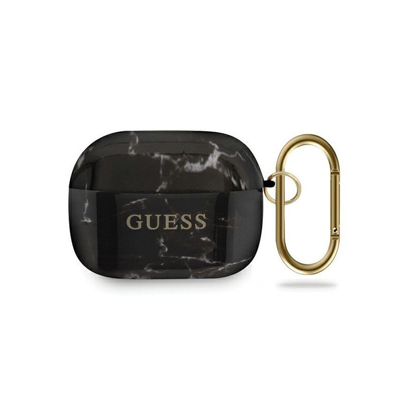 Guess Guess GUACAPTPUMABK AirPods Pro cover czarny/black Marble Collection GUE671BLK