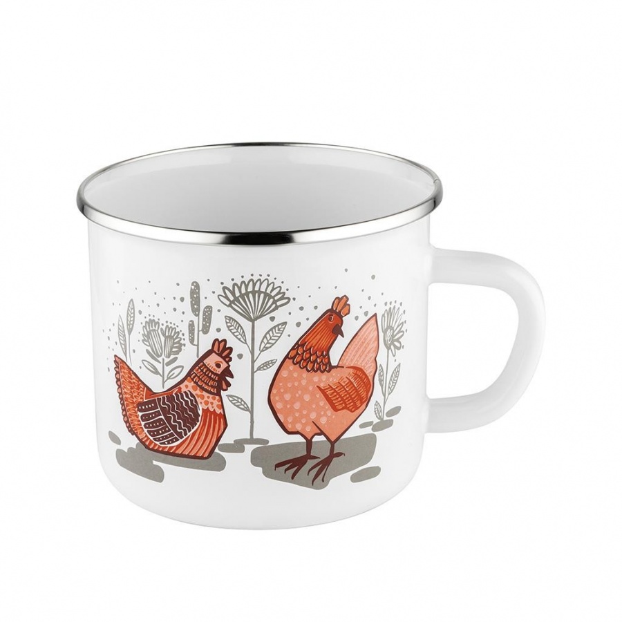 KUBEK EMALIOWANY PROSTY RUBINKA 9CM 550ML kod: 000-KUB-9RUBINKA   