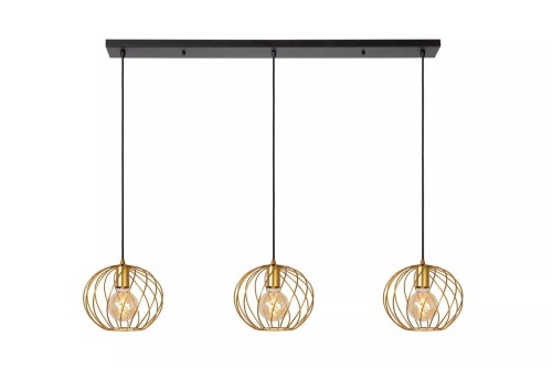 Danza lampa wisząca 3-punktowa czarna/złota 21428/03/02
