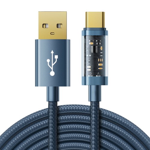 Joyroom kabel USB - USB Typ C do ładowania / transmisji danych 3A 2m niebieski S-UC027A20