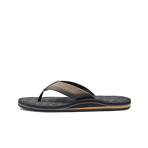 Reef Męskie klapki The Ripper Czarne/Tan, 40 UK, Czarny opalenizna, 44 EU