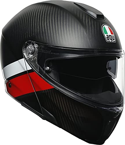 AGV Sportmodular Layer Carbon kask szczękowy czarny/czerwony/biały XXL (61/62)