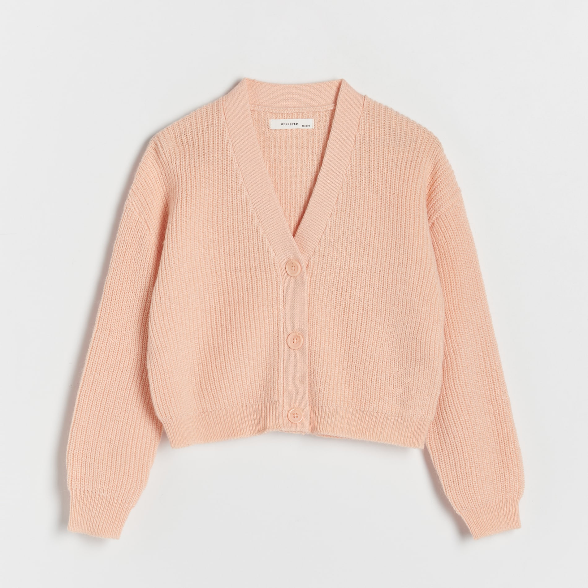 Swetry dla dziewczynek - Reserved - Kardigan z guzikami - Pomarańczowy - grafika 1