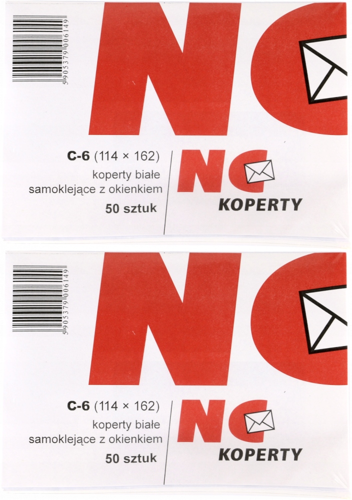 NC Koperty Koperty KOPERTA C-6 BIAŁA SK O P 50SZ KOPERTY 11021200/50