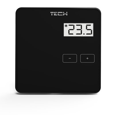 TECH STEROWNIKI TECH REGULATOR POKOJOWY PRZEWODOWY R-10B CZARNY W_R10B.01.PL02.1