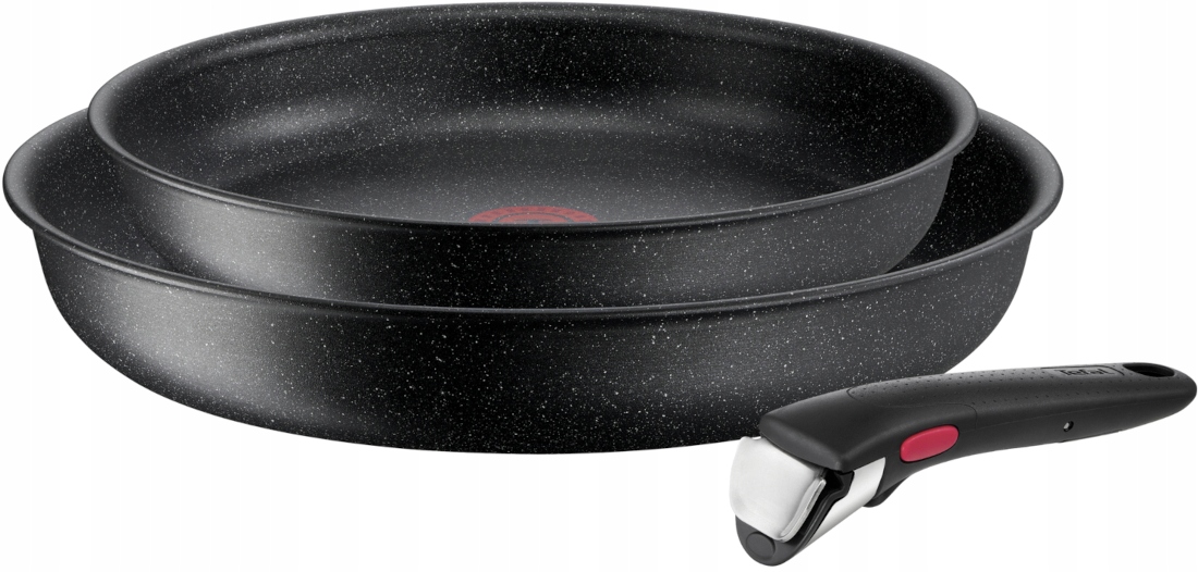 Tefal Zestaw patelni L3999032 Ingenio Black Stone 24 + 28 cm + uchwyt