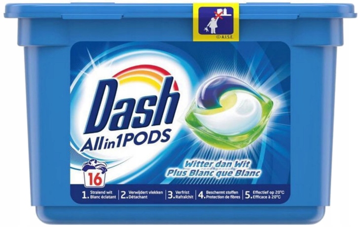 Procter & Gamble Kapsułki do Prania Dash All-in1 Wit 16szt