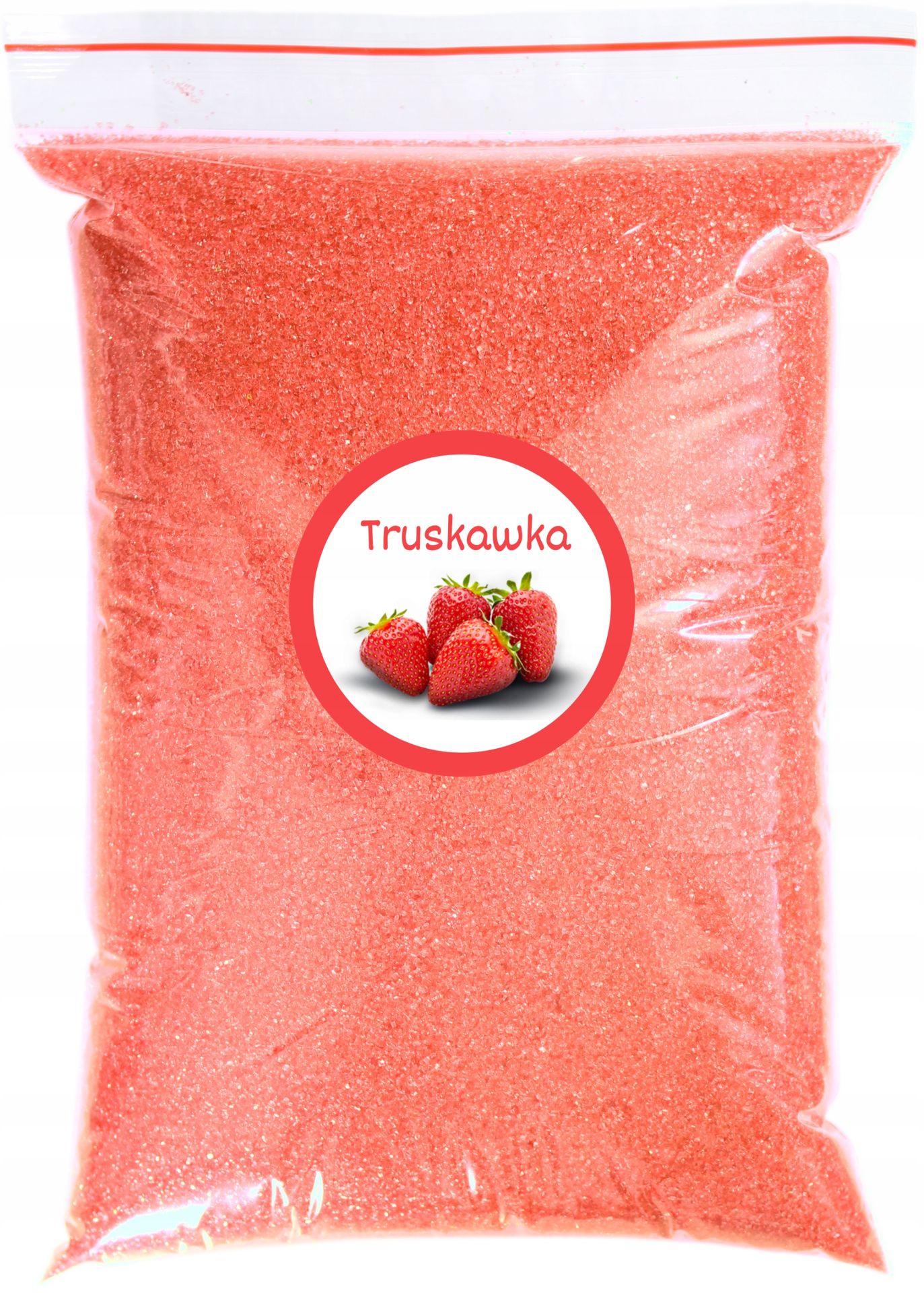Cukier Do Waty Cukrowej Truskawka 1kg Truskawkowy Doypack Różowy Suchy