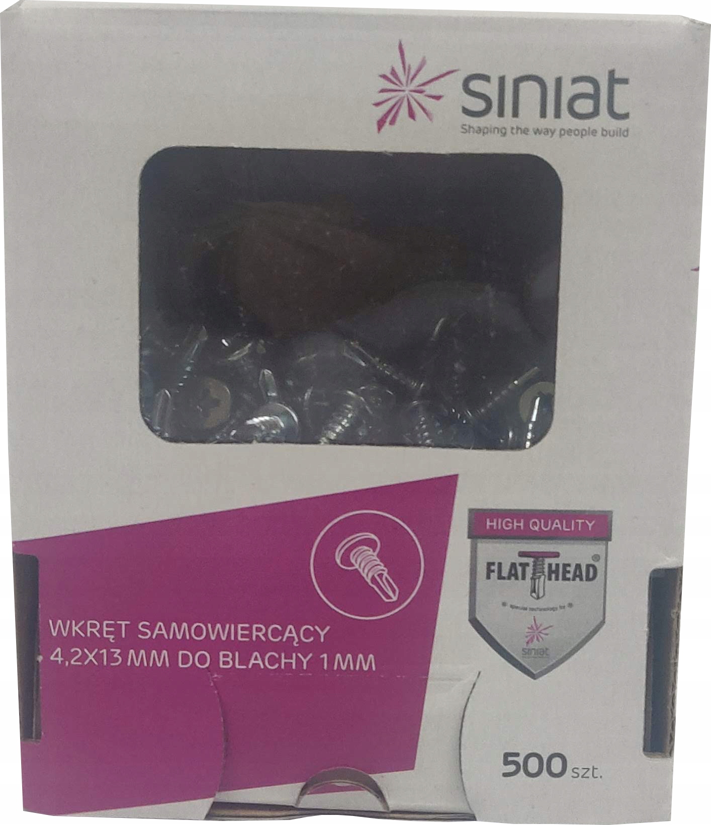SINIAT Wkręt samonawiercający do blachy FLAT HEAD 4,2/13 mm 500 szt