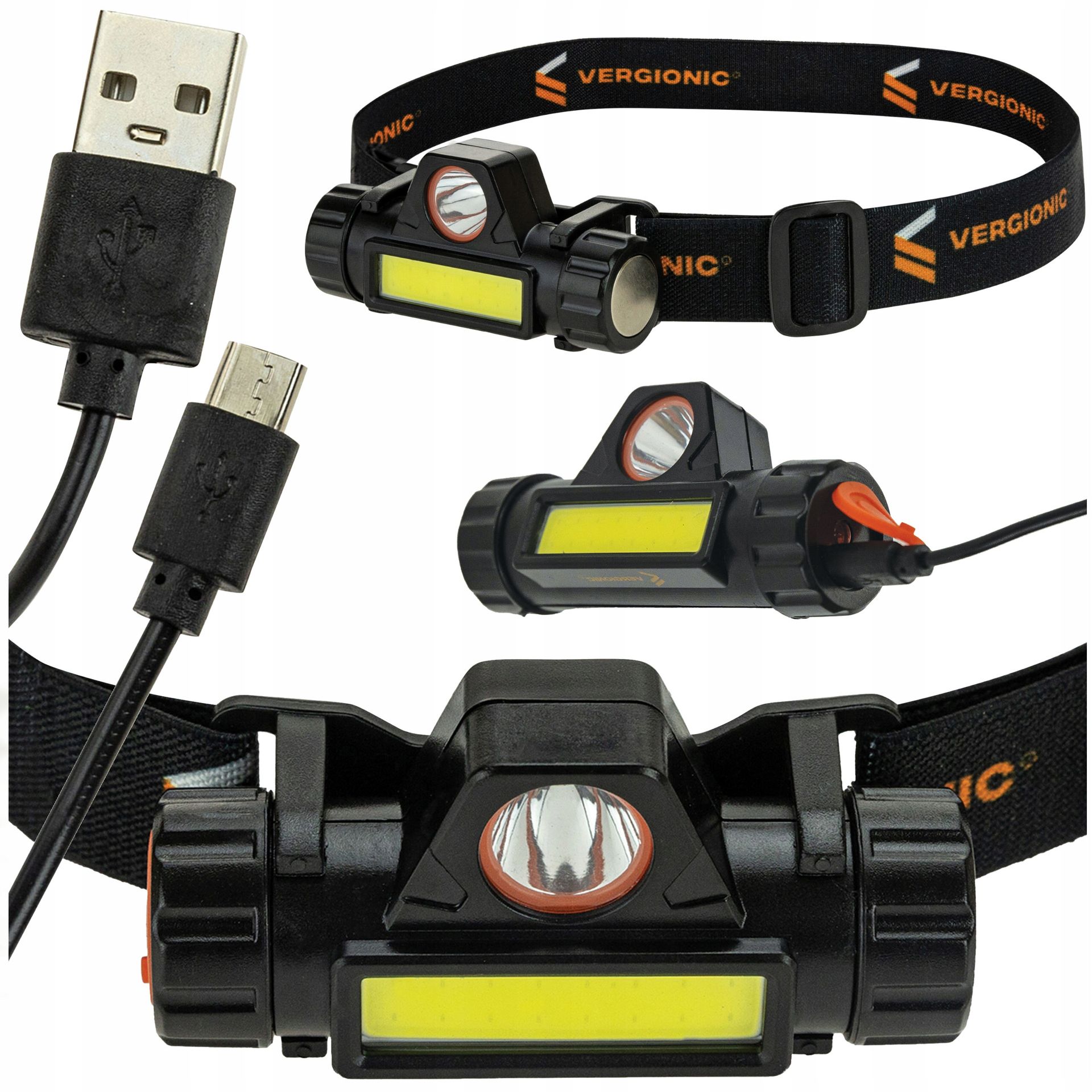 Latarka czołowa Led akumulatorowa warsztatowa 2w1