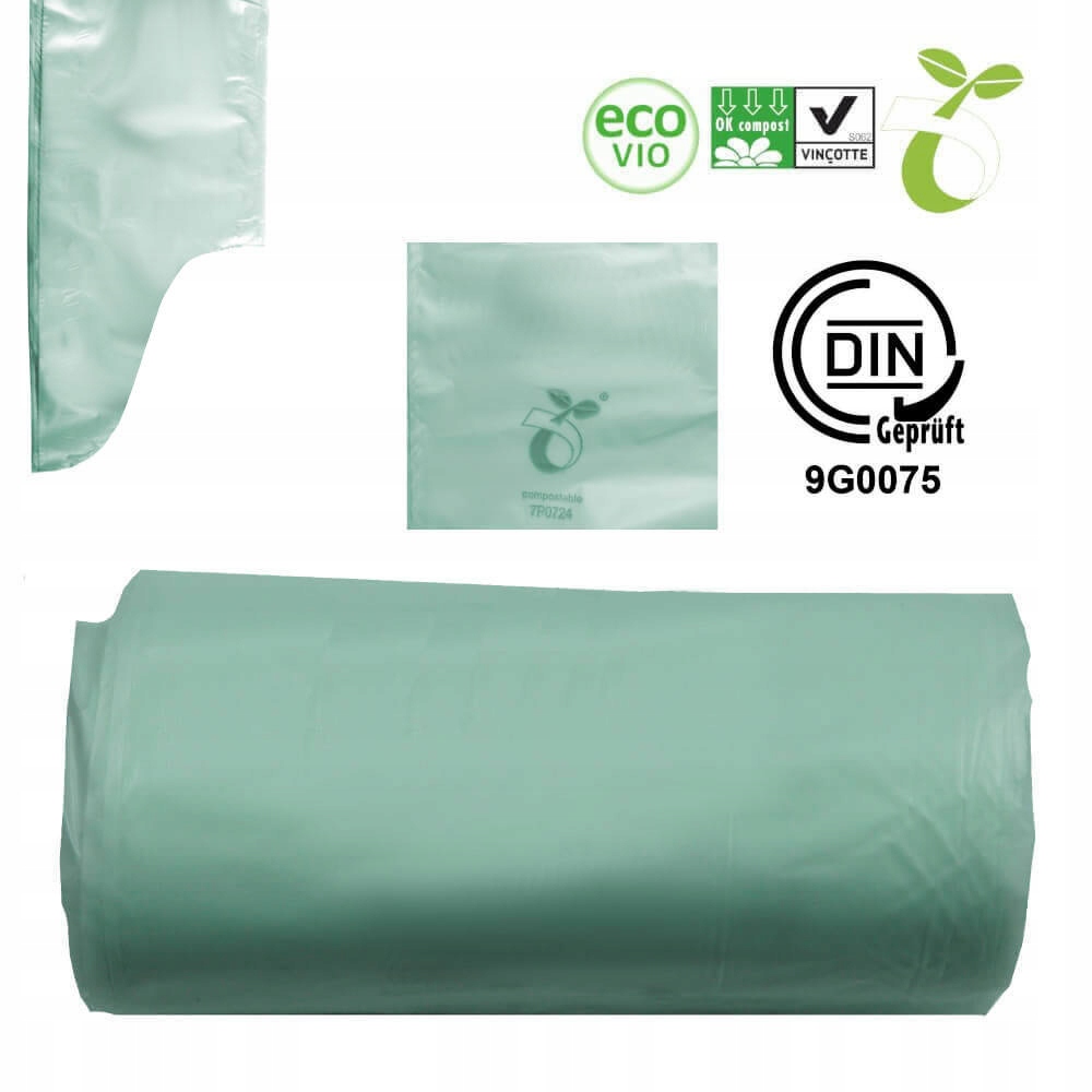 Worki biodegradowalne kompostowalne Atest 20L 10sz