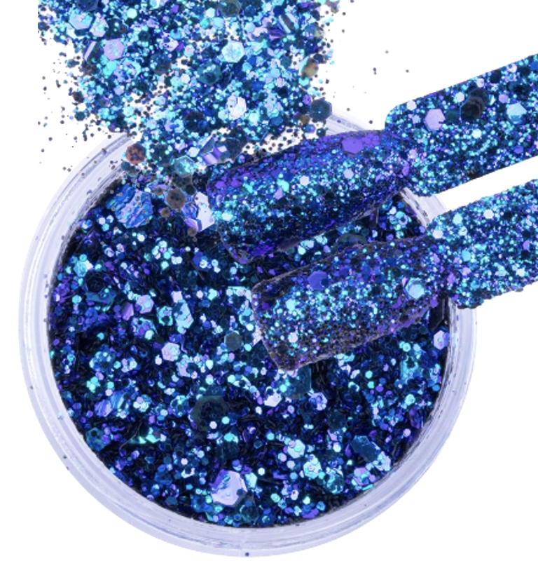 Pyłek do paznokci Glitter Bomb Blue Effect Nr 06