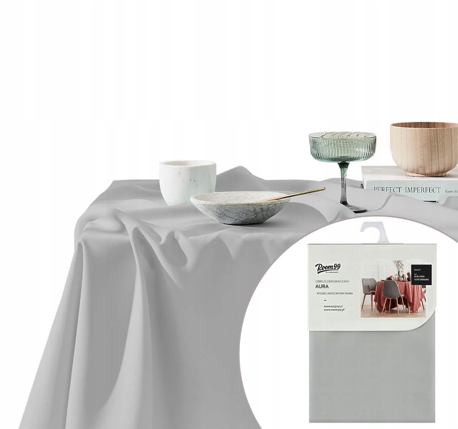 Obrus na stół LUKRECJA 140 x 260 cm jasnoszary