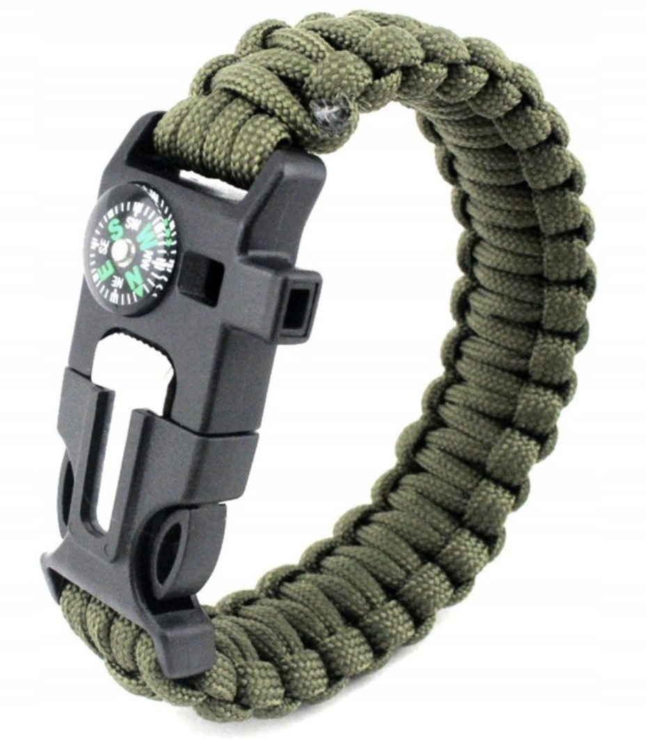 Kompas Na Rękę Bransoletka Paracord Survival 5w1