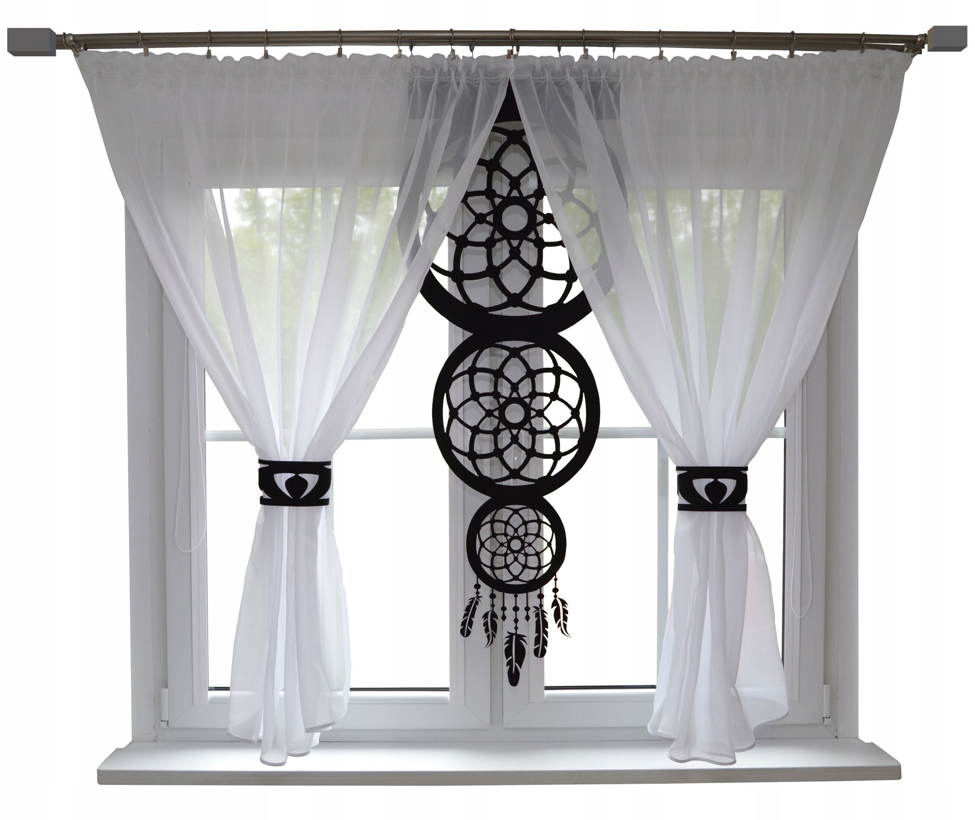Firana nowoczesna salon Łapacz Snów ażur 300x150