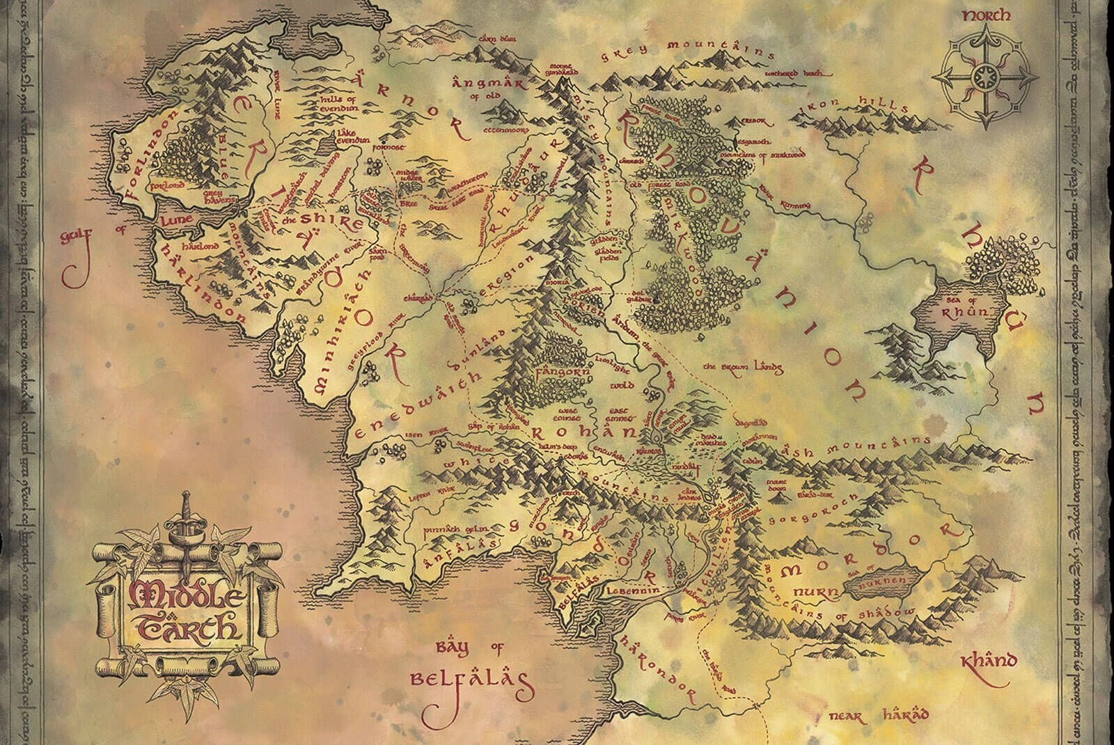 Plakat Władca Pierścieni Mapa Śródziemia 91,5X61Cm