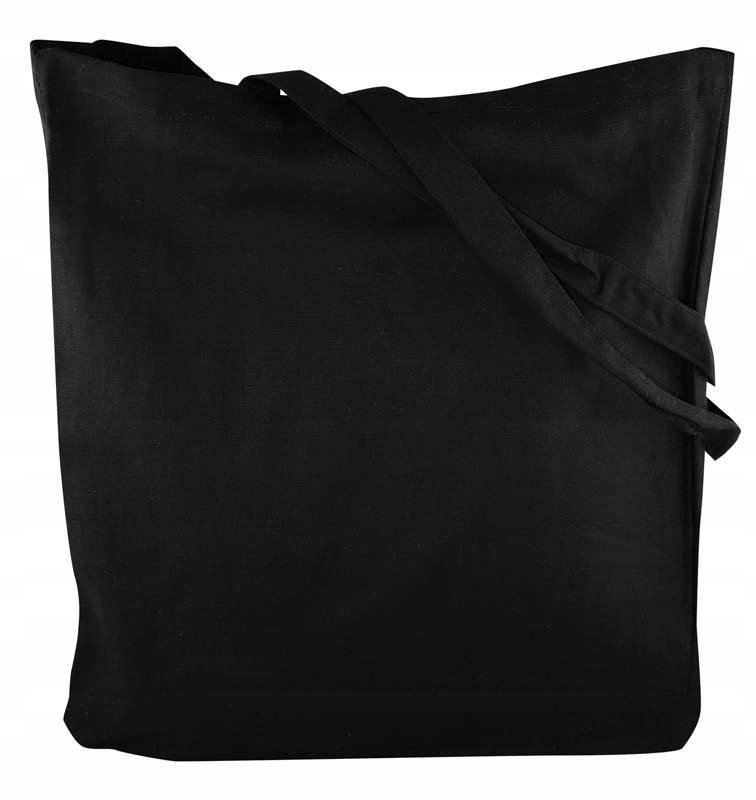 Torba Zakupowa 38x8x8x42 cm Czarna Bawełniana 220g Duża Gruba Ekologiczna