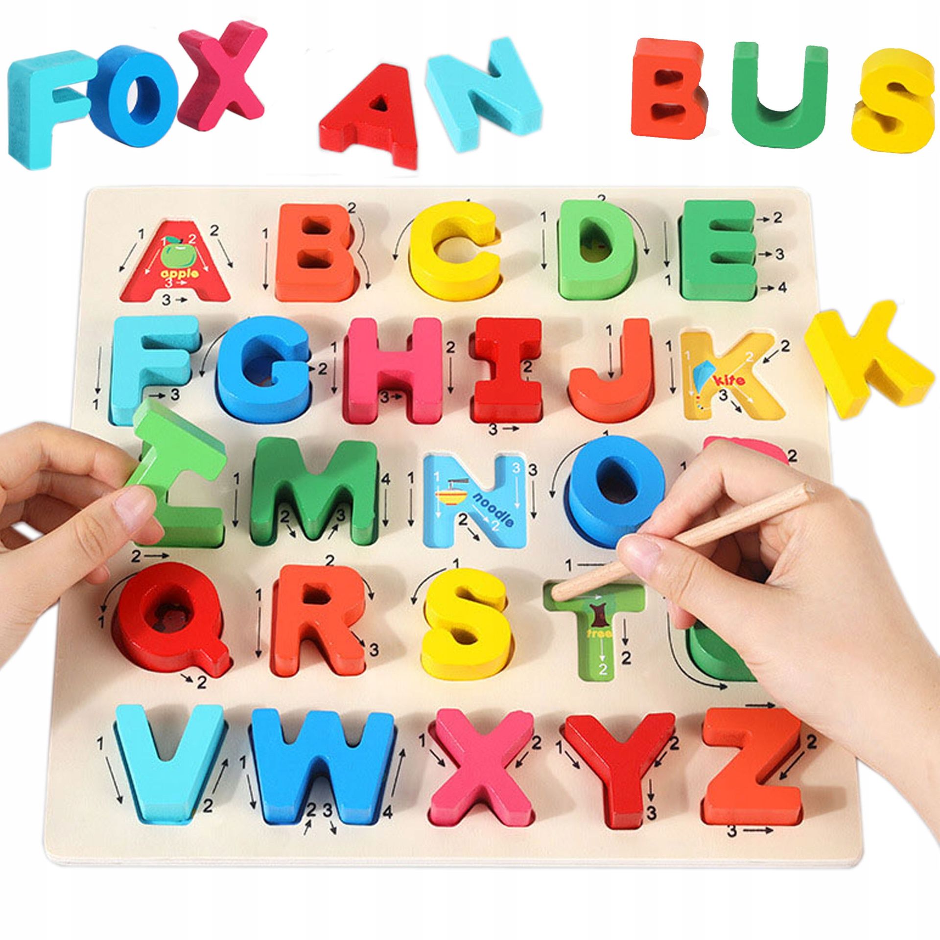 Puzzle Drewniane Alfabet Literki Nauka Jhtoy-330