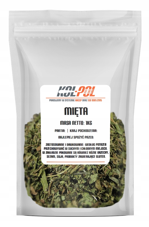 Mięta Zielona 1000g Liść Mięty Suszona Herbata 1kg