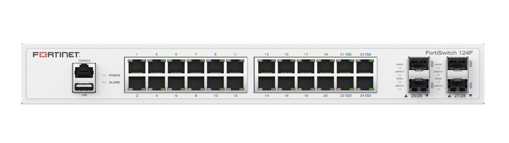 Fortinet FS-124F łącza sieciowe L2 Gigabit Ethernet (10/100/1000) 1U