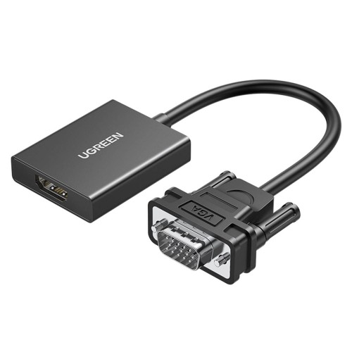 Ugreen kabel przewód adapter VGA (męski) - HDMI (żeński) 0.15m czarny (CM513)