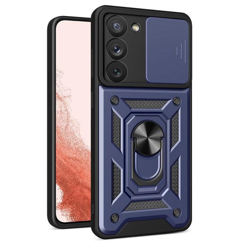 Hurtel Hybrid Armor Camshield etui do Samsung Galaxy S23 Ultra pancerny pokrowiec z osłoną na aparat czarne
