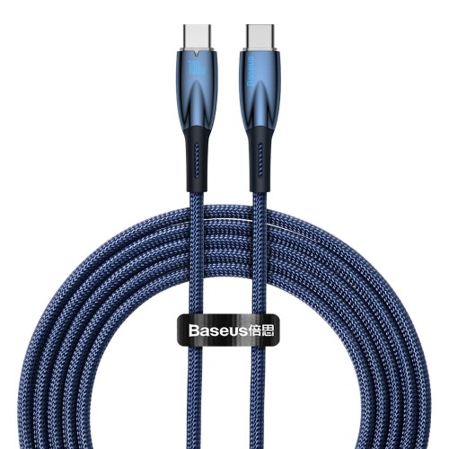 Baseus Glimmer Series kabel z szybkim ładowaniem USB-C 480Mb/s PD 100W 2m niebieski