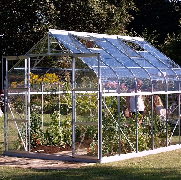 VITAVIA szklarnia ogrodowa Diana 9900, srebrna - (9,9 m2; 2,57 x 3,83 m) + baza