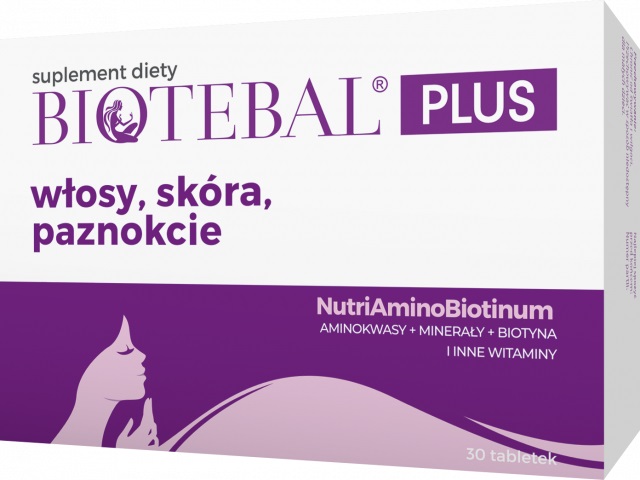 POLPHARMA BIOTEBAL Plus włosy, skóra, paznokcie, 30tabl.