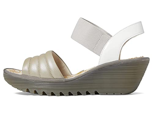 Fly London Sandały damskie YIKO414FLY srebrne/białe, rozmiar 8, Srebro Offwhite, 41 EU