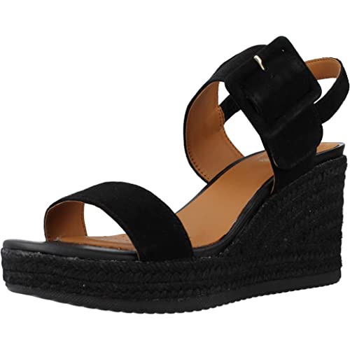 Geox Damskie sandały D Ponza Espadryle Wedge, czarny, 40 EU