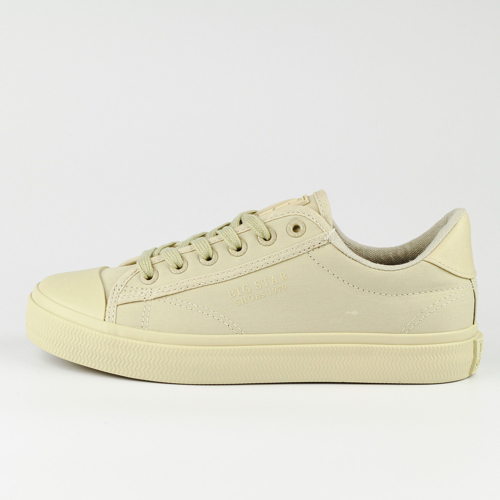 Beżowe tekstylne trampki damskie BIG STAR LL274094