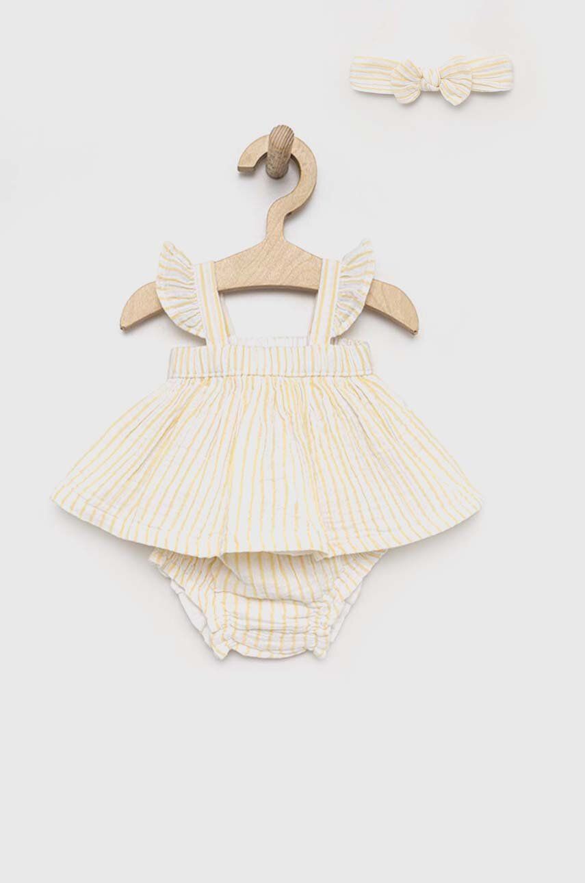 GAP komplet bawełniany niemowlęcy kolor żółty - Gap