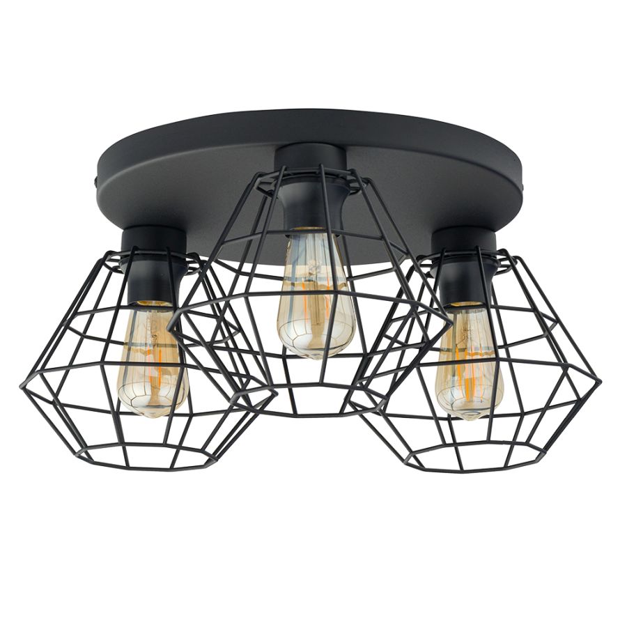 Druciana, loftowa lampa sufitowa do sypialni TK 6205 z serii DIAMOND NEW