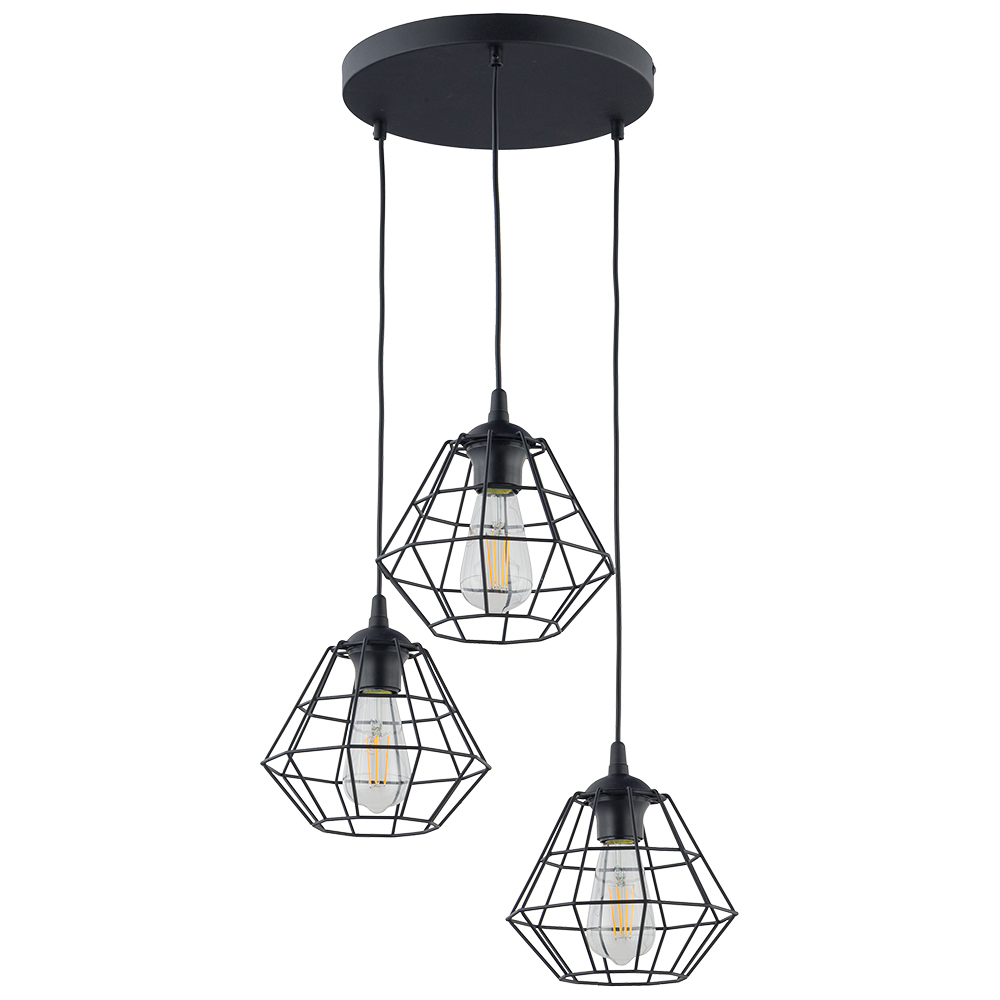 Kaskada czarnych, drucianych zwisów, do salonu TK 6204 z serii DIAMOND NEW