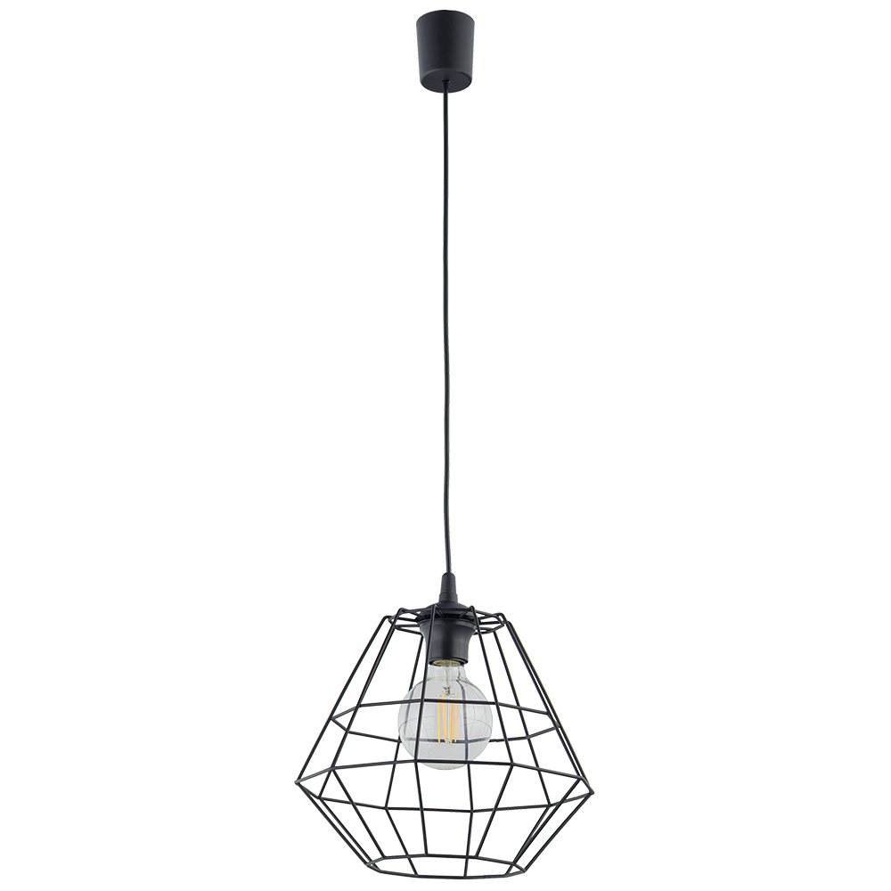 Lampa z geometrycznym, drucianym kloszem TK 6206 z serii DIAMOND NEW