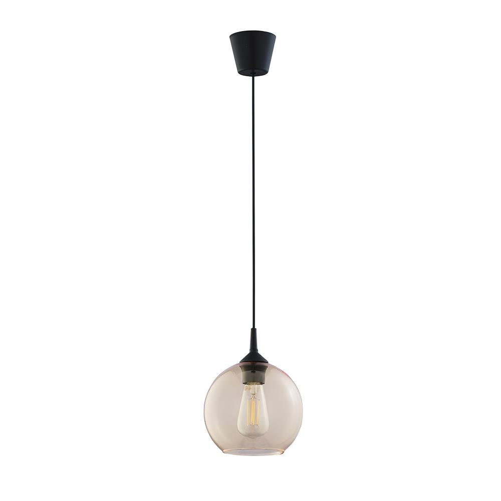 Lampa wisząca z bursztynowym kloszem TK 6082 z serii CUBUS