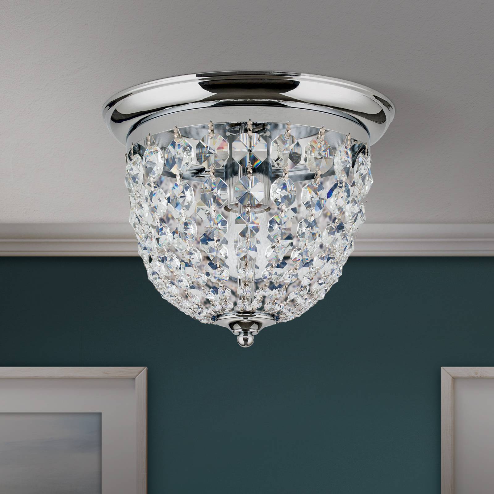 Lampa sufitowa Plafond, chrom/przezroczysta, Ø26cm