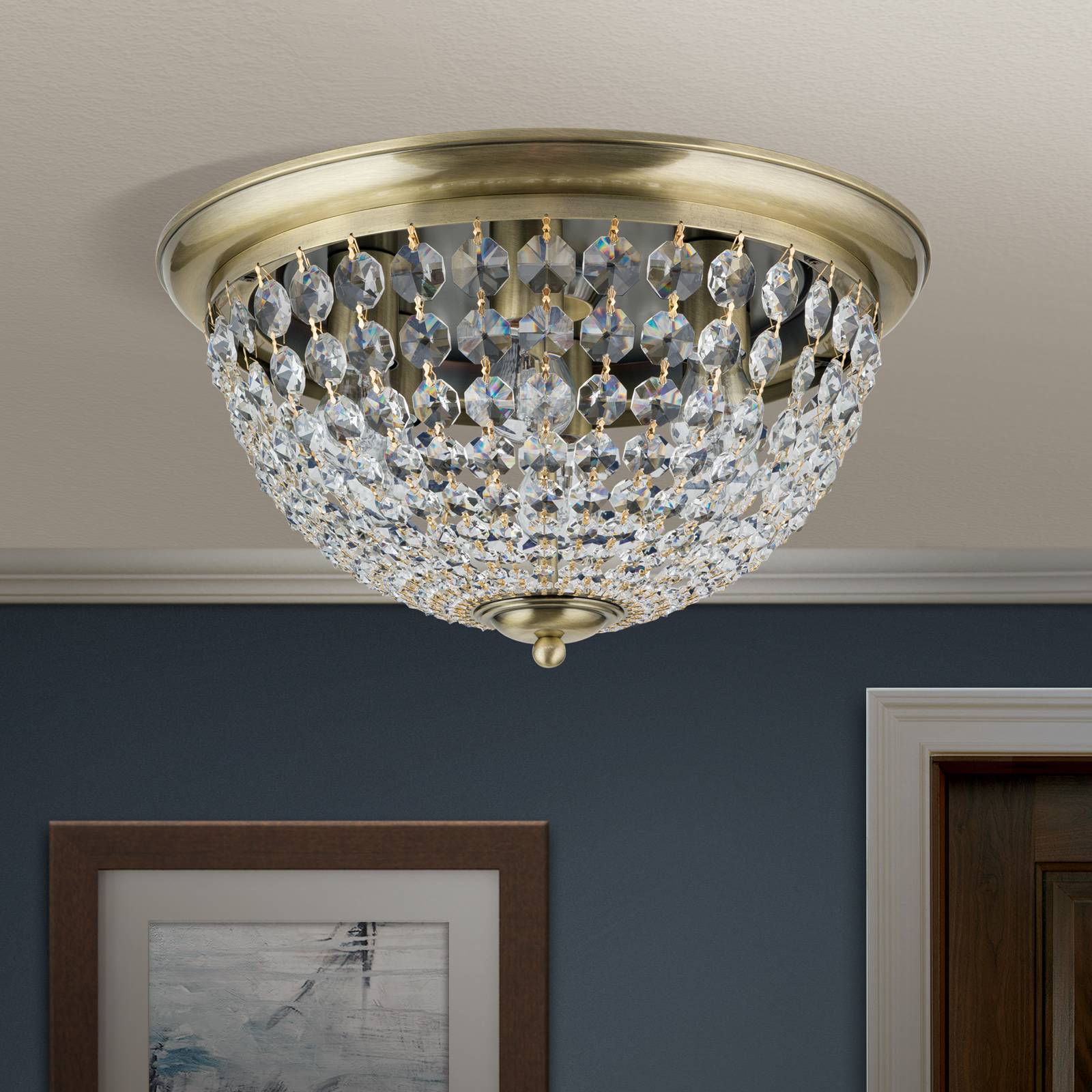 Lampa sufitowa Plafond patyna/przezroczysta, Ø47cm