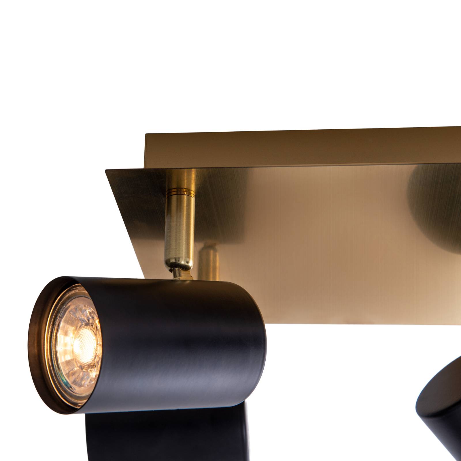 Spot sufitowy Frida 4-pkt., mosiądz/czarny