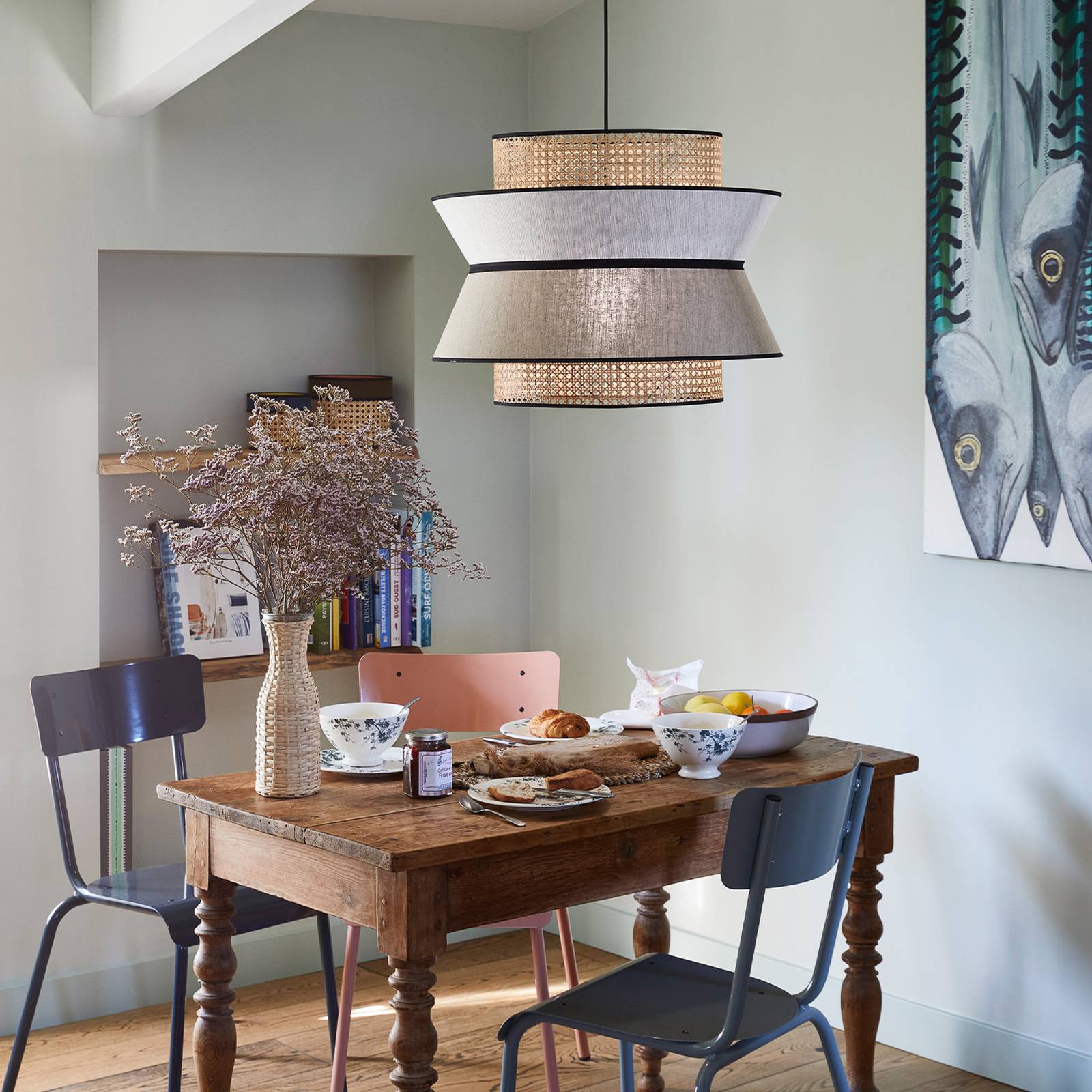 MARKET SET Singapour XL żyrandol, nude