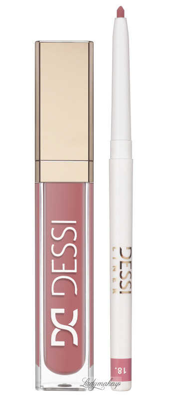 DESSI - Zestaw do makijażu ust - Pomadka Say Yes - 17 Celebrate + Konturówka 18 - Limitowana kolekcja
