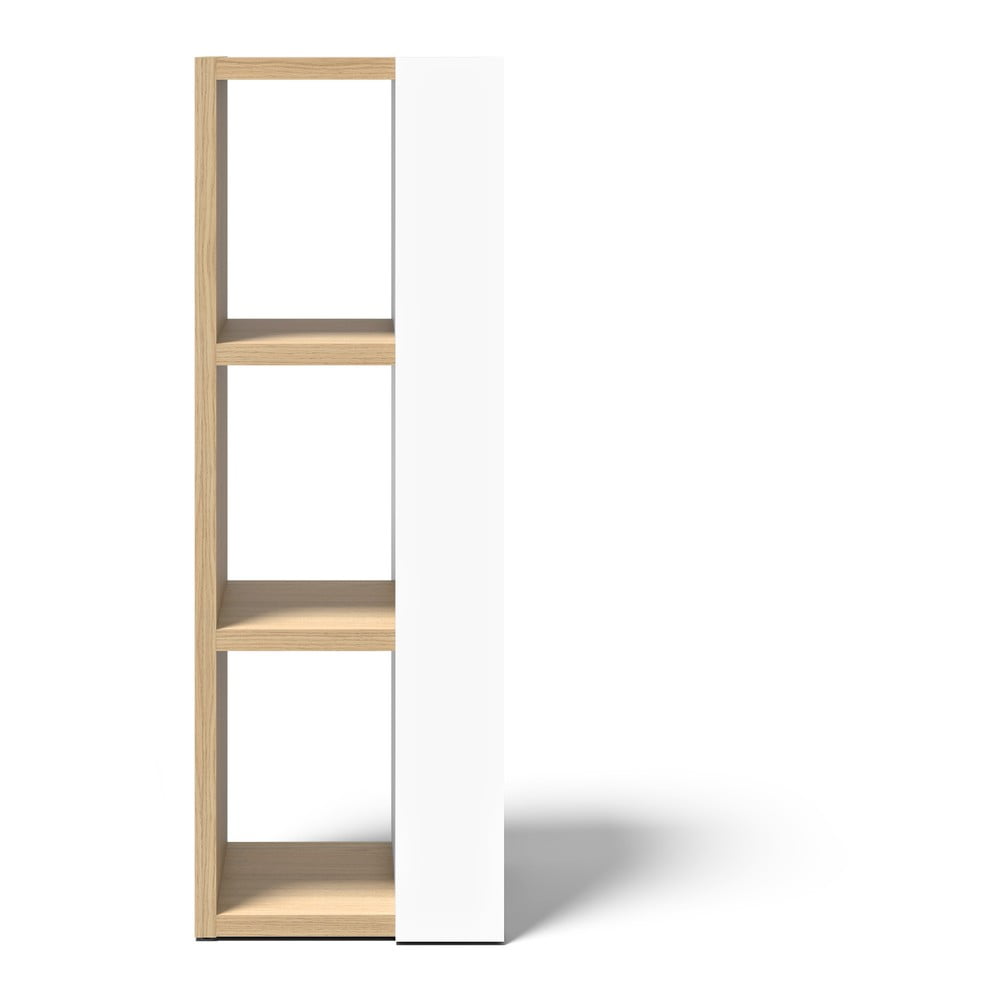 Biały regał w dekorze dębu 40x114 cm Ella – TemaHome